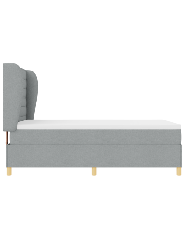 Letto con molle e materasso Grigio Scuro 90x190 cm Tessuto