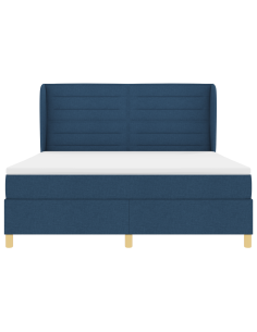 Letto con molle e materasso Grigio Scuro 90x190 cm Tessuto Blu 2