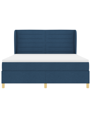 Letto con molle e materasso Grigio Scuro 90x190 cm Tessuto Blu