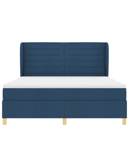 Letto con molle e materasso Grigio Scuro 90x190 cm Tessuto Blu