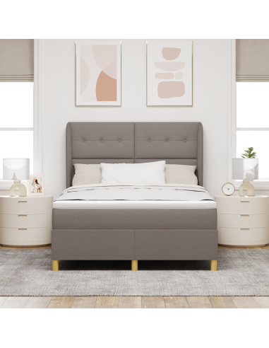 Letto con molle e materasso Grigio Scuro 90x190 cm Tessuto