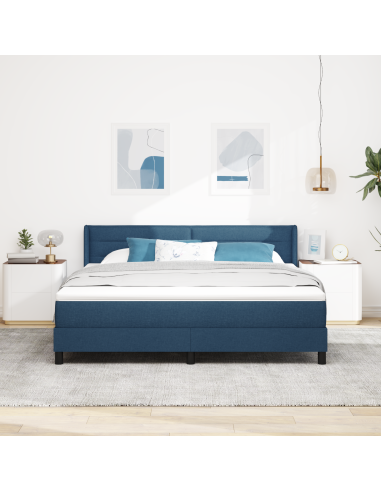 Letto a molle con materasso Blu 200 x 180 cm Poliestere
