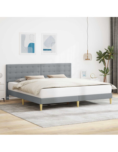 Struttura del letto Grigio Chiaro 200 x 200 cm Tessuto