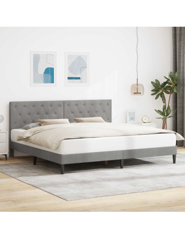 Struttura del letto Grigio Chiaro 200 x 200 cm Velluto