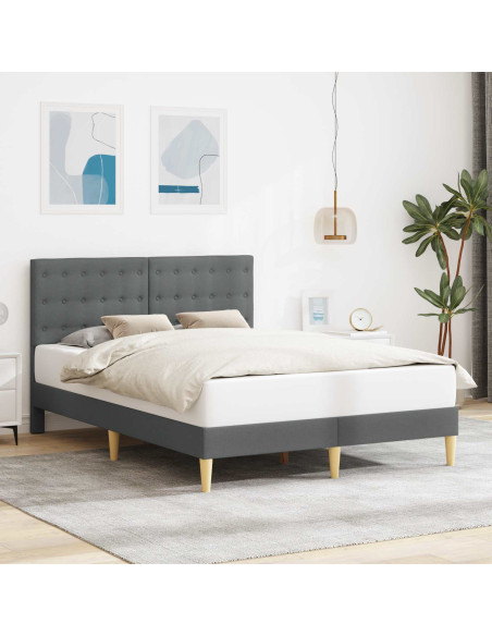 Struttura del letto Grigio Scuro 120 x 190 cm Tessuto