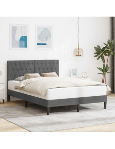 Struttura del letto Grigio Scuro 140 x 190 cm Velluto