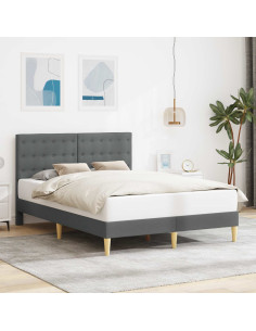 Struttura del letto Grigio Scuro 160 x 200 cm Tessuto
