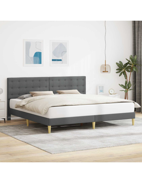Struttura del letto Grigio Scuro 180 x 200 cm Tessuto