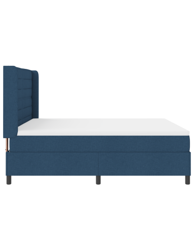 Letto a molle con materasso Blu 180 x 200 cm Tessuto
