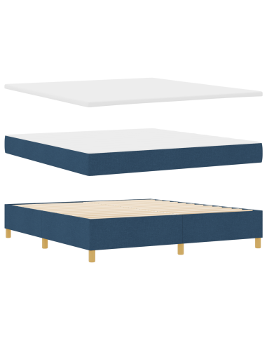 Letto a molle con materasso Blu 180 x 200 cm Tessuto