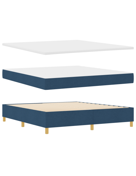 Letto a molle con materasso Blu 180 x 200 cm Tessuto