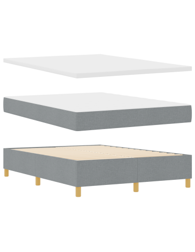 Letto a molle con materasso Grigio chiaro 160 x 200 cm Tessuto