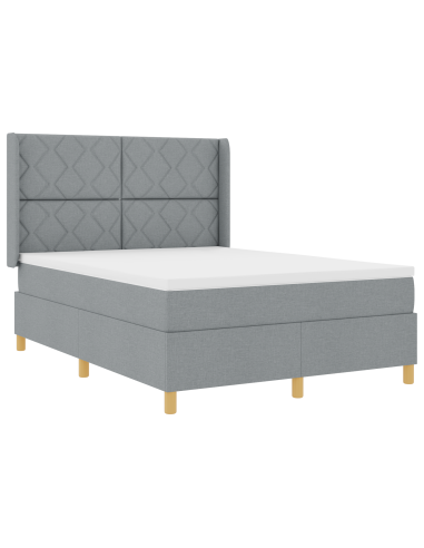 Letto a molle con materasso Grigio chiaro 160 x 200 cm Tessuto