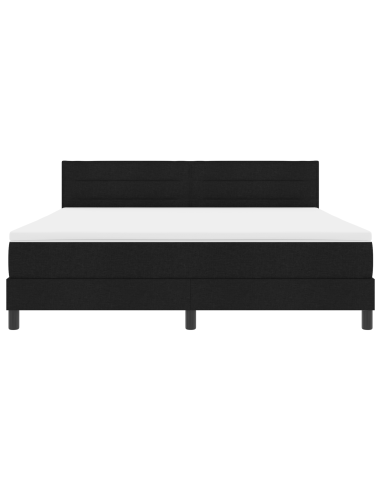 Letto a molle con materasso con led Nero 180 x 200 cm Tessuto