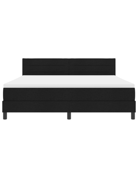 Letto a molle con materasso con led Nero 180 x 200 cm Tessuto
