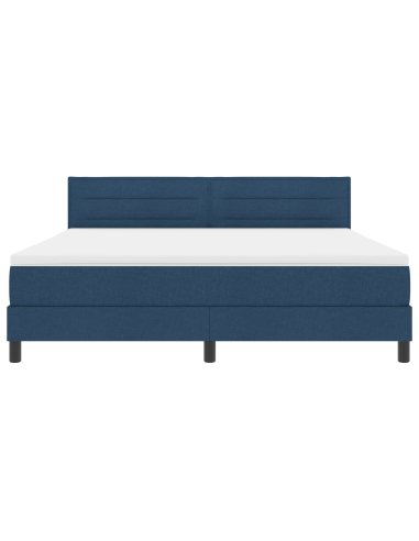 Letto a molle con materasso con led Blu 180 x 200 cm Tessuto