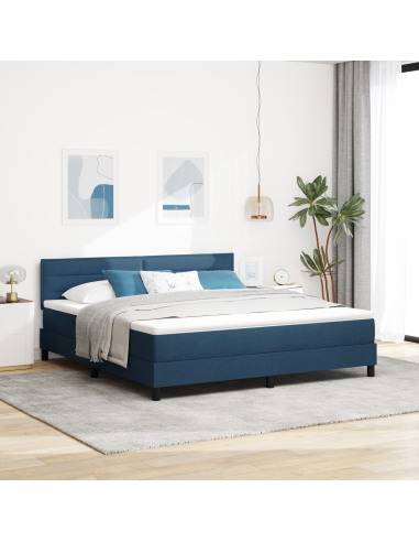 Letto a molle con materasso con led Blu 180 x 200 cm Tessuto