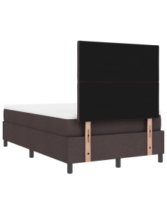 Letto a molle con materasso Marrone scuro 120 x 190 cm Tessuto 2