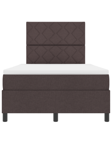 Letto a molle con materasso Marrone scuro 120 x 190 cm Tessuto
