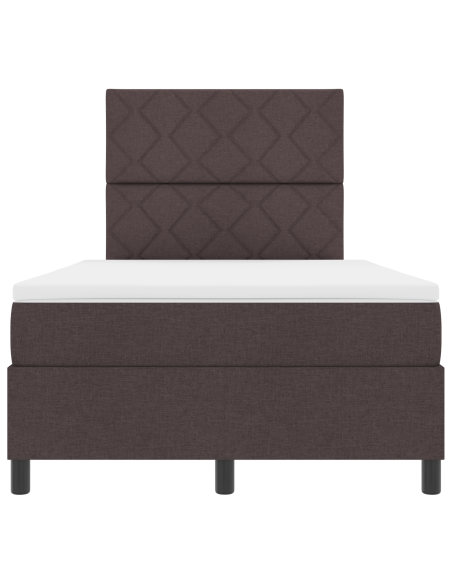 Letto a molle con materasso Marrone scuro 120 x 190 cm Tessuto