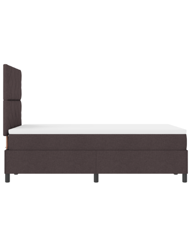 Letto a molle con materasso Marrone scuro 120 x 190 cm Tessuto