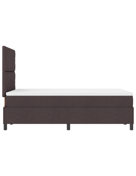 Letto a molle con materasso Marrone scuro 120 x 190 cm Tessuto