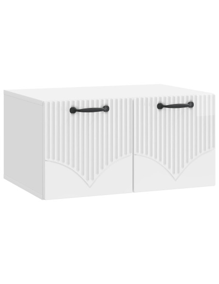 Mobile Porta TV da Muro Bianco Lucido 59,5 x 41 x 30 cm