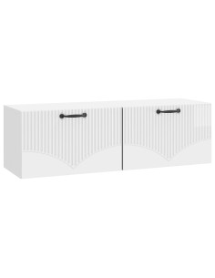 Mobile Porta TV da Muro Bianco Lucido 98 x 31 x 30 cm