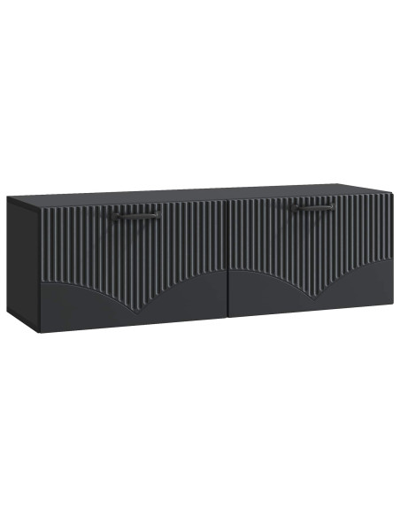 Mobile Porta TV da Muro Montaggio a parete Nero 98 x 31 x 30 cm