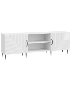 Mobile TV Bianco Lucido 150 x 31 x 50 cm Legno ingegnerizzato