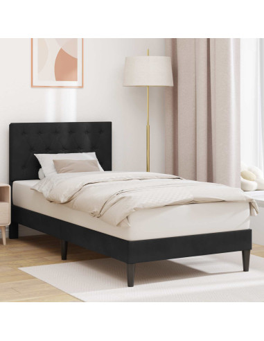 Struttura del letto con testiera Nero 90 x 200 cm Velluto