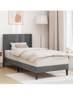 Struttura del letto Grigio Scuro 90 x 190 cm Velluto