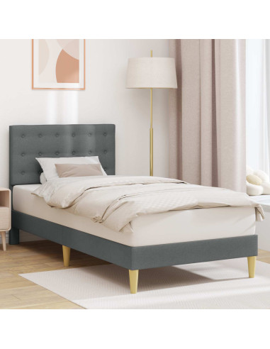 Struttura del letto Grigio Scuro 90 x 190 cm Tessuto