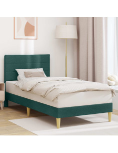 Struttura del letto Verde Scuro 90 x 200 cm Tessuto