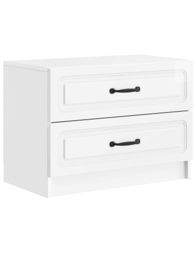 Armadio da Notte con cassetto Bianco Lucido 62 x 34,5 x 44,5 cm