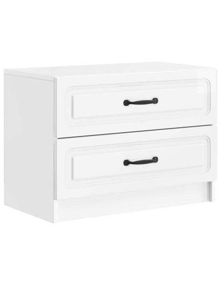 Armadio da Notte con cassetto Bianco Lucido 62 x 34,5 x 44,5 cm