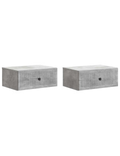 Armadio da Notte 2 pcs Grigio Cemento 49 x 34,5 x 20 cm