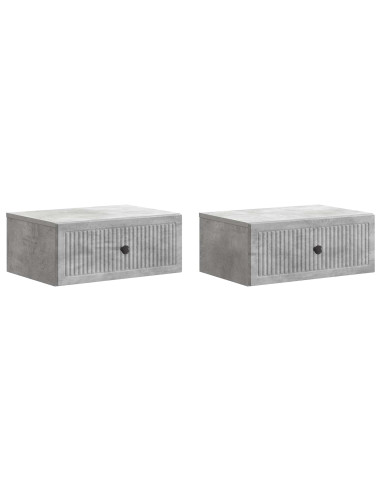 Armadio da Notte 2 pcs Grigio Cemento 49 x 34,5 x 20 cm