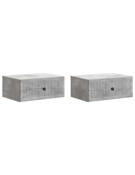 Armadio da Notte 2 pcs Grigio Cemento 49 x 34,5 x 20 cm