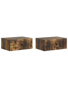 Armadio da Notte 2 pcs Rovere Fumo 49 x 34,5 x 20 cm