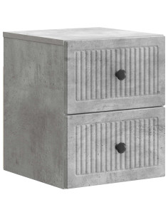 Mobiletto da notte a muro Grigio Cemento 33 x 34,5 x 40 cm