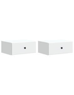 Mobiletto da notte a muro 2 pcs Bianco 49 x 34,5 x 20 cm