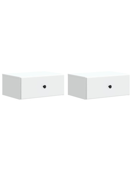 Mobiletto da notte a muro 2 pcs Bianco 49 x 34,5 x 20 cm