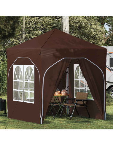 Tenda per feste a pop-up 192 x 192 x 245 cm Marrone