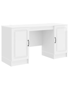 Scrivania Bianco Lucido 142,5 x 50 x 75 cm Legno ingegnerizzato