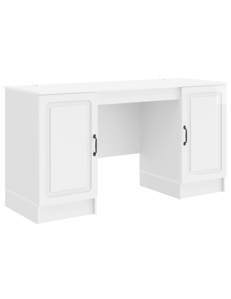 Scrivania Bianco Lucido 142,5 x 50 x 75 cm Legno ingegnerizzato