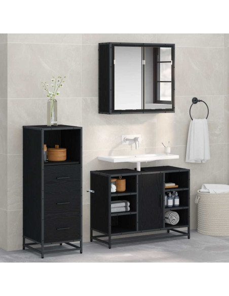 Set di mobili per il bagno con cassetto 3 pcs Legno vecchio