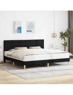 Struttura del letto con testiera Nero 180 x 200 cm Tessuto