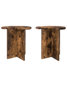 Tavolo laterale 2 pcs Rovere Fumo Ø 39 x 38 cm