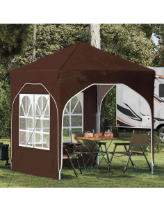 Tenda per feste a pop-up 192 x 192 x 245 cm Marrone